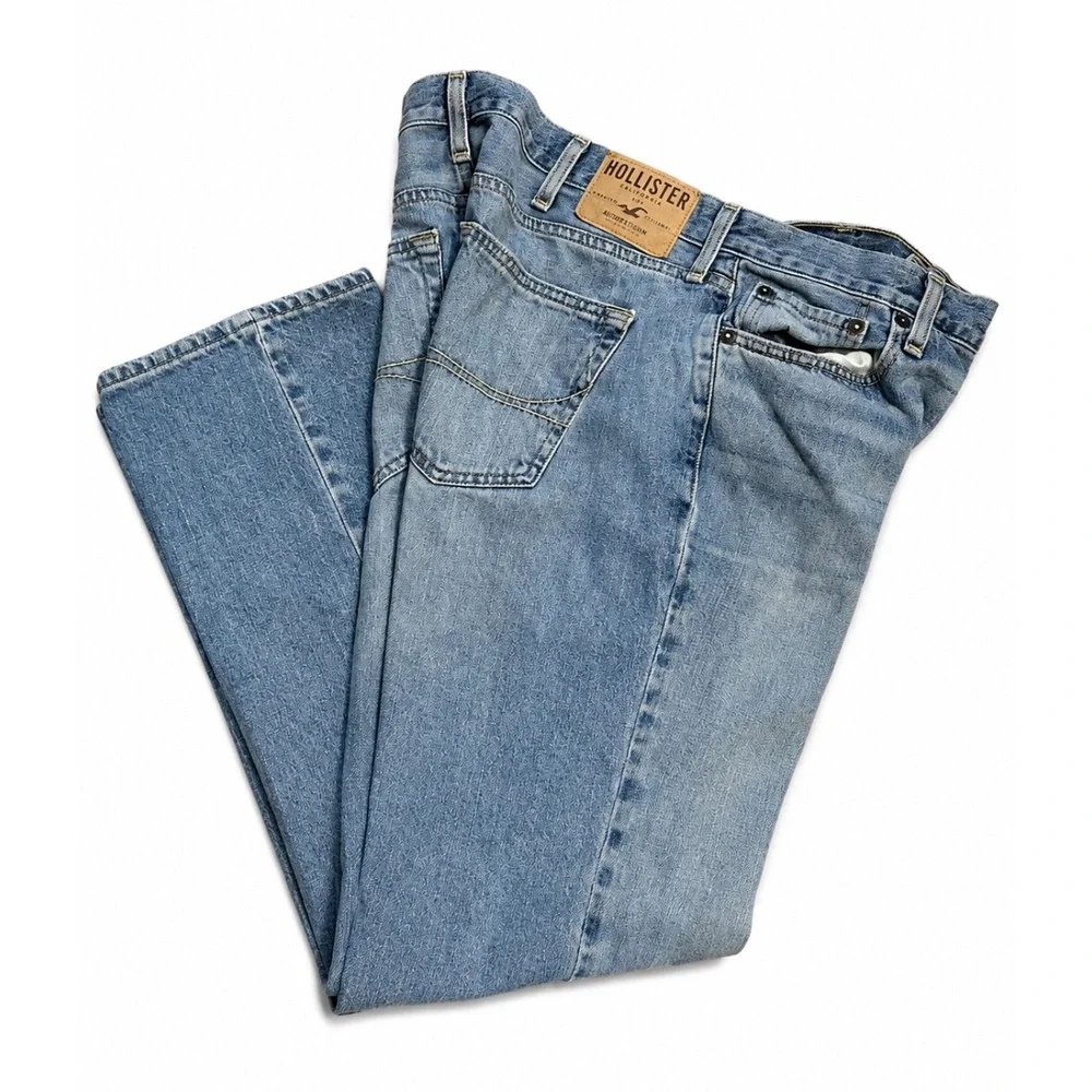 Hollister Classic Straight Jeans Men's 36x32 Light Wash Denim 36x31 Actual